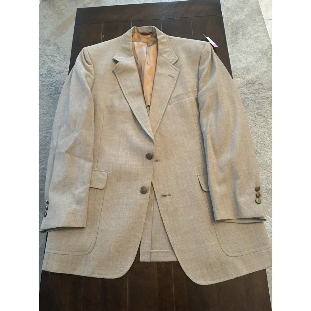 Jack Nicklaus Golden Bear‎ Hart Schaffner Marx Beige Blazer Mens half lined